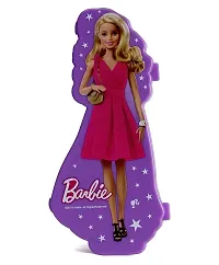 School Mate Barbie Shape Double layer Plastic Pencil Box for kid with free Pencil  Eraser and Scale Etc (Pink)-thumb1