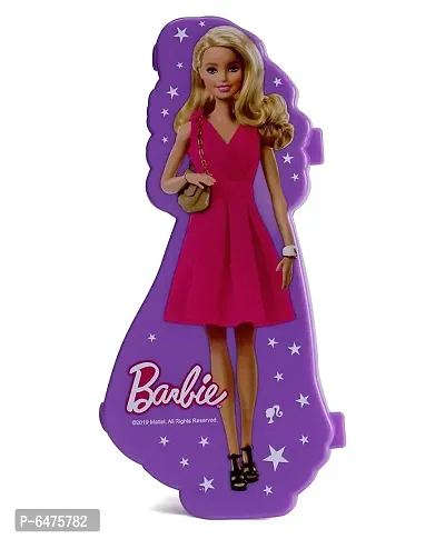 School Mate Barbie Shape Double layer Plastic Pencil Box for kid with free Pencil  Eraser and Scale Etc (Pink)-thumb2