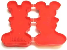 School Mate Micky Mouse Shape Double layer Plastic Pencil Box for kid with free Pencil  Eraser and Scale Etc (Red  Blue)-thumb3