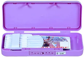 School Mate Puzzle Game Password Protected Barbie Frozen Plastic Pencil Box for Kids with free Pencil  Eraser and Scale Etc-thumb3
