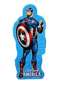 School Mate Captain America Shape Double layer Plastic Pencil Box for kid with free Pencil  Eraser and Scale Etc ( Blue)-thumb1