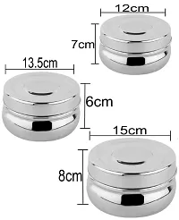 Set of 3 Mannat Stainless Steel Belly shaped flat base Jar/food grade C-thumb2