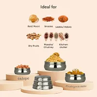 Set of 3 Mannat Stainless Steel Belly shaped flat base Jar/food grade C-thumb4