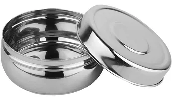 Steel Belly shape Kitchen Dabba with Lid storage box-310ML(Pack of 1)-thumb1