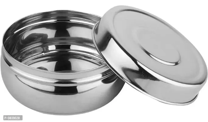 Steel Belly shape Kitchen Dabba with Lid storage box-310ML(Pack of 1)-thumb2