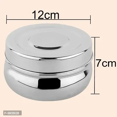 Steel Belly shape Kitchen Dabba with Lid storage box-310ML(Pack of 1)-thumb3