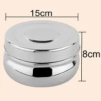 Steel Belly shape Kitchen Dabba with Lid storage box-400ML(Pack of 1)-thumb2