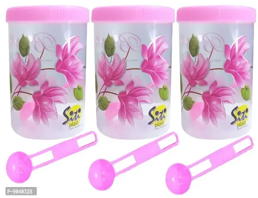 Round Shape Containers 1000ml(Pink,Set of 3)