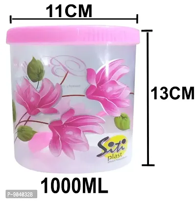 Round Shape Containers 1000ml(Pink,Set of 3)-thumb3