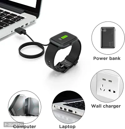 TEZINICX Magnetic 2 Pin, Watch Charger, W26 Plus Charger 44mm Adapter Length 45 cm Smartwatch Charger Compatible for USB W26/W26 and Charging Cable, Smartwatch-thumb5