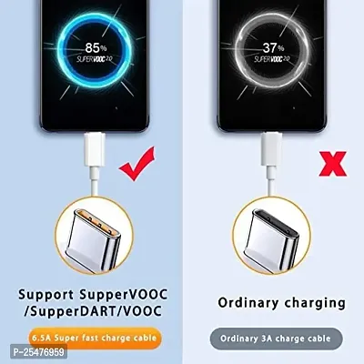 Realme 65W Super Vooc Charge,Data Sync Fast Charging Type-C Cable Compatible For Realme Xt,Realme Xt 730G,Realme X2,Realme C12,Realme 6 Pro,Realme Narzo 20A,Realme 7,Realme 7 Pro-White-thumb3