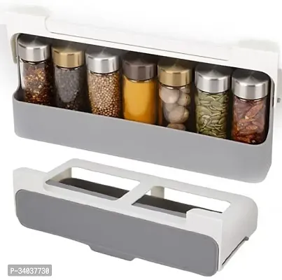 Hidak Kitchen Spice Rack, Wall Mounted Hanging Spice Rack, Hanging Spice Rack, Efficient Storage Under-Shelf Spice Organizer, Saving Space, Seasoning Bottles Storage, Drawer Organizer (Multi Color)-thumb0