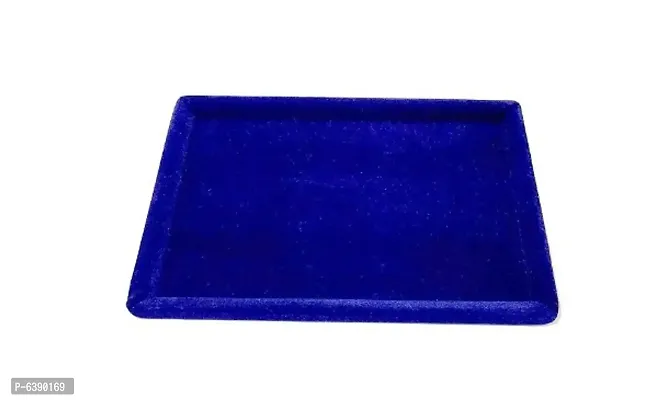 MS Blue Velvet Tray 12x8 Display Jewel Vanity Box (Blue)-thumb0
