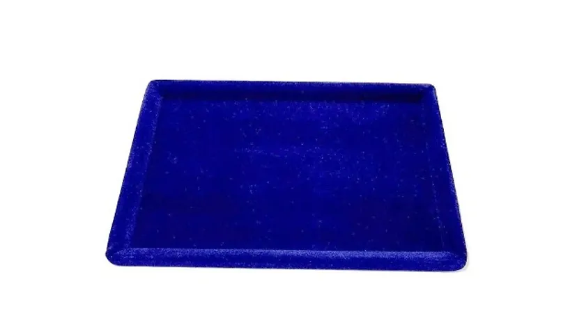 MS Blue Velvet Tray 12x8 Display Jewel Vanity Box (Blue)