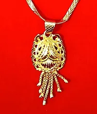 Ms Traders Beautiful Gold-plated pendent with chain for girls and womens-thumb2