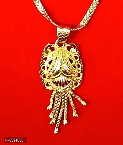 Ms Traders Beautiful Gold-plated pendent with chain for girls and womens-thumb3
