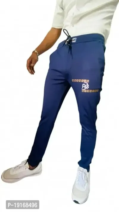 RG Garment Lycra Sport Track for Men |Gym Track for Men | Running Track for Men | Regular Track for Men Polyester (Color-Navu Blue)(Size-L)