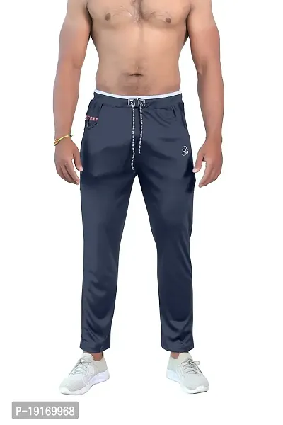 Men's Cotton Regular Fit Stretchable Athletic Loose Track Pants With Side Pockets-thumb0