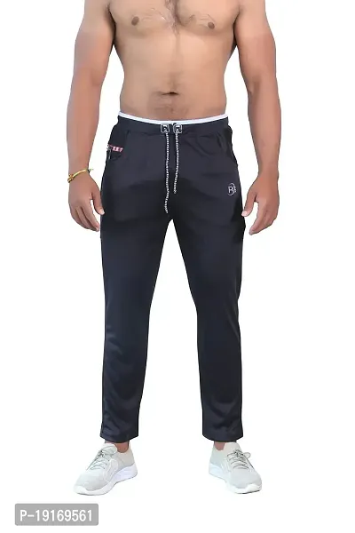 Men's Cotton Regular Fit Stretchable Athletic Loose Track Pants With Side Pockets-thumb0