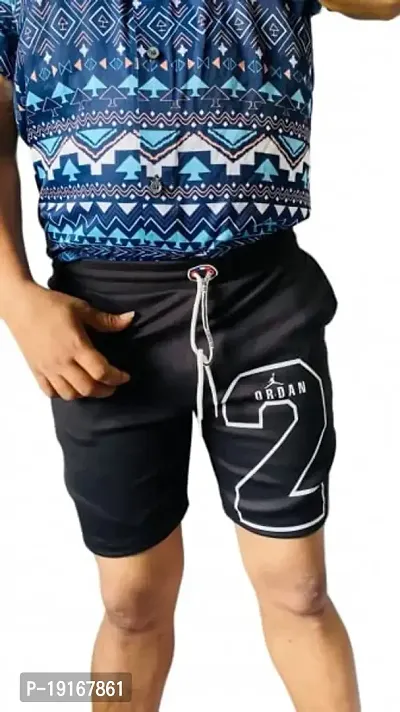 RG Garment Lycra Sport Shorts for Men |Gym Shorts for Men | Running Shorts for Men | Regular Shorts for Men Polyester (Color-Black)(Size-XL)-thumb0
