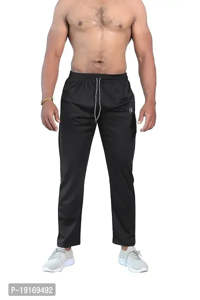 Men's Cotton Regular fit Running Track Pants with Zipper Pocket | Lowers for Men-thumb0