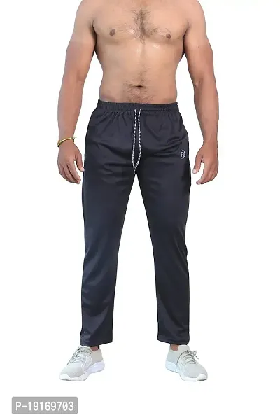 Men's Cotton Regular fit Running Track Pants with Zipper Pocket | Lowers for Men-thumb0