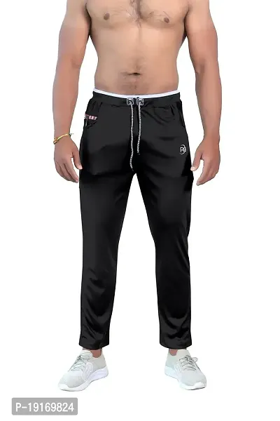 Men's Cotton Regular Fit Stretchable Athletic Loose Track Pants With Side Pockets-thumb0