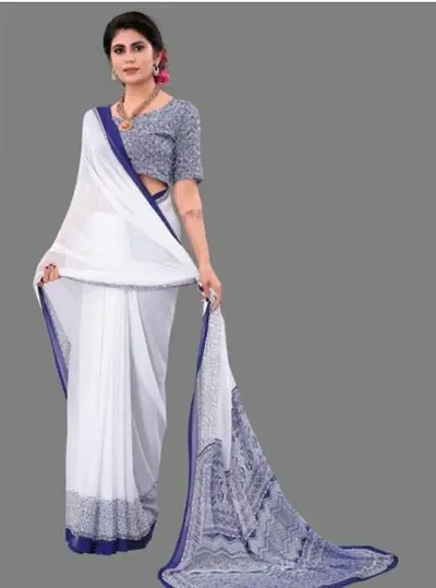 Stylish Georgette Saree with Blouse Piece For Women