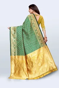 Stylish Art Silk Green Jacquard Saree with Blouse Piece For Women-thumb1