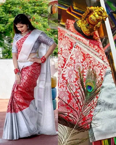 Elegant Art Silk Saree with Blouse piece 