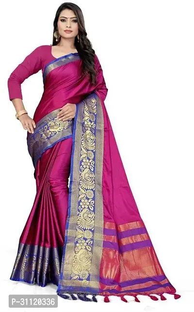 Fancy Cotton Silk Saree With Blouse Piece For Women