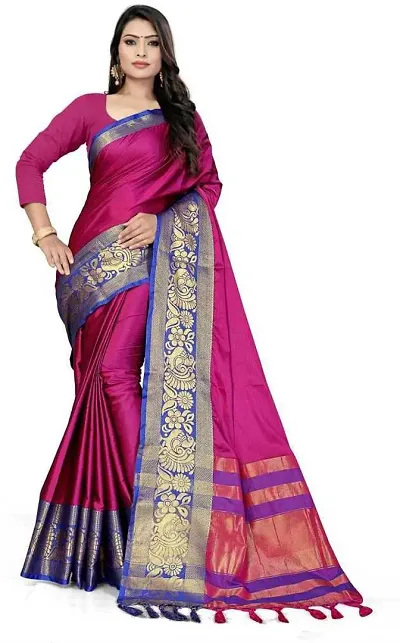 Alluring Banarasi Silk Jacquard Women Saree with Blouse Piece