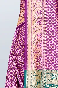 Stylish Art Silk Purple Jacquard Saree with Blouse Piece For Women-thumb2