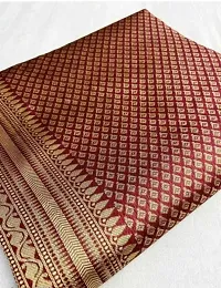 Stylish Art Silk Maroon Woven Design Saree with Blouse Piece For Women-thumb2