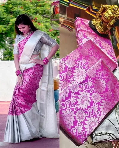 Stylish Art Silk Saree with Blouse piece For Women