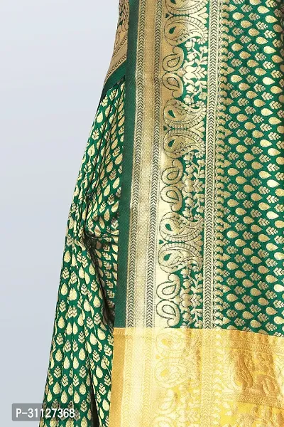 Stylish Art Silk Green Jacquard Saree with Blouse Piece For Women-thumb3