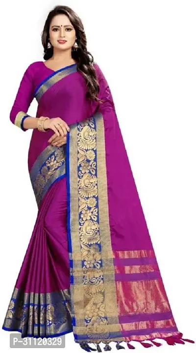 Fancy Art Silk Saree With Blouse Piece For Women-thumb0