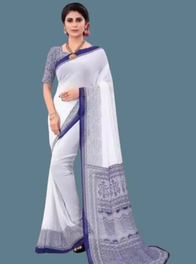 Stylish Georgette Saree with Blouse Piece For Women