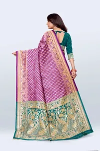 Stylish Art Silk Purple Jacquard Saree with Blouse Piece For Women-thumb1