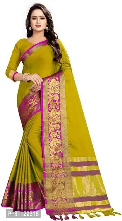 Fancy Art Silk Saree With Blouse Piece For Women-thumb0