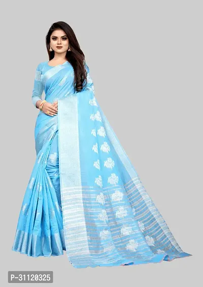 Fancy Cotton Silk Saree With Blouse Piece For Women