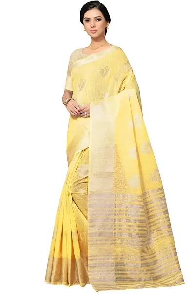 Trending Cotton Silk Saree with Blouse piece 