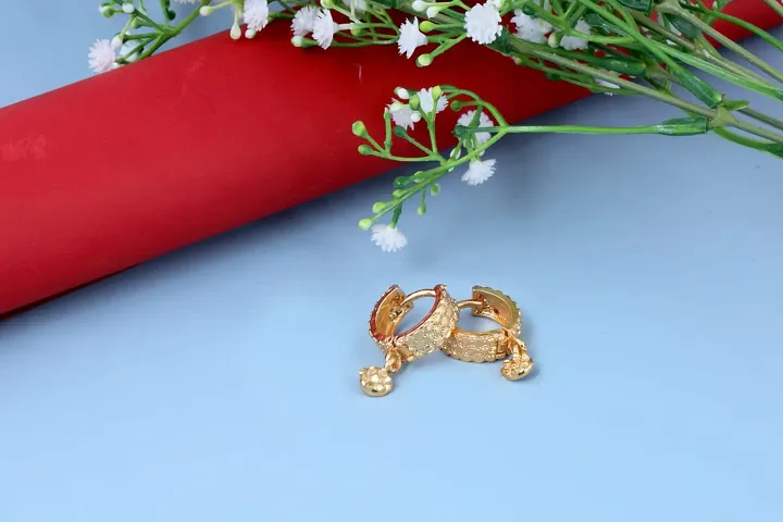 Shimmering Gold Plated Alloy Stud Earrings