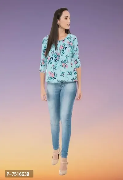 Sky Print Top-thumb0