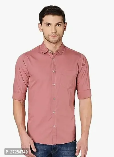 Elegant Cotton Solid Long Sleeves Casual Shirts For Men-thumb0