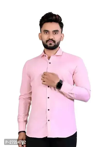 Elegant Cotton Solid Long Sleeves Casual Shirts For Men-thumb0