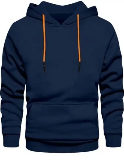 Trendy Solid Hooded Sweatshirt For Men