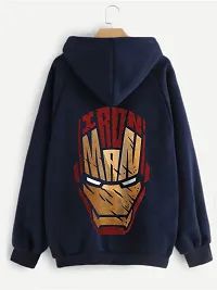 Reliable Navy Blue Cotton Blend Long Sleeves Hooded Sweatshirts For Men-thumb1