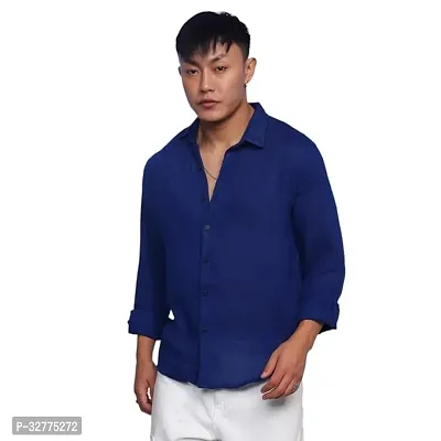 Reliable Polyester Solid Long Sleeves Casual Shirts For Men-thumb0