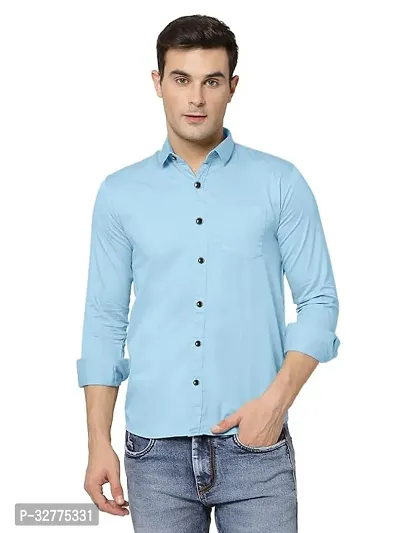 Reliable Polyester Solid Long Sleeves Casual Shirts For Men-thumb0